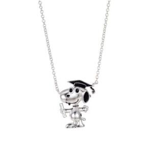 Unwritten Silver Plated Peanuts "Snoopy" Graduation Pendant Necklace, 16"+2"